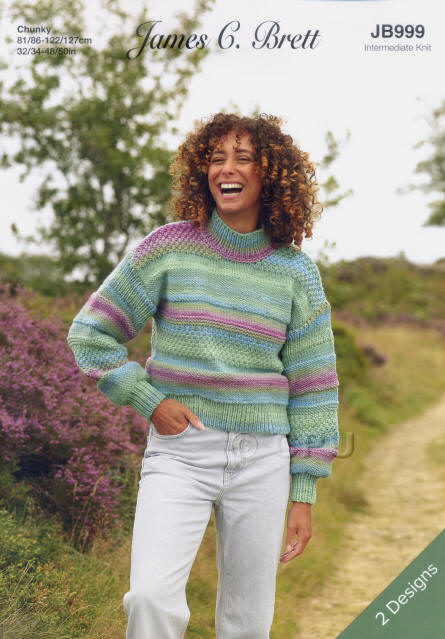 Ladies knitted Short Sweater in Garden Slate shade AC02 