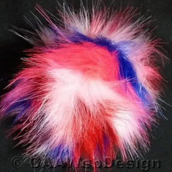 Pink, Blue, Red Faux Fur 12cm PomPom