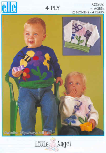 childrens picture pullovers - bee and flowers