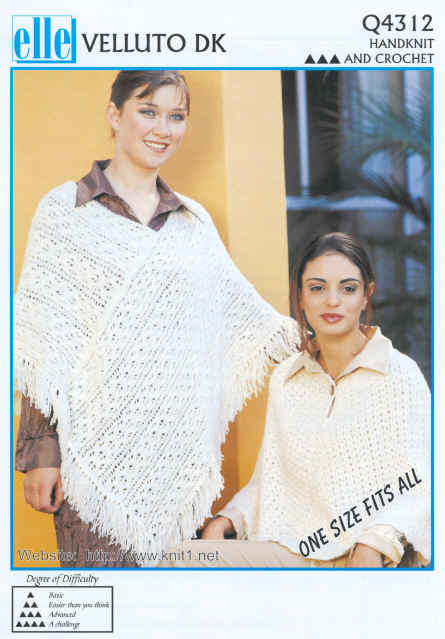 Ladies Crochet Poncho and Knitted Poncho