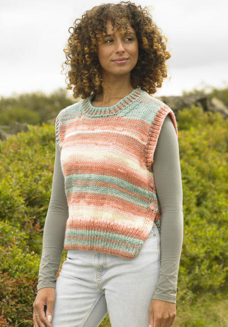 Ladies knitted Slipover in Peach Grove shade AC03 