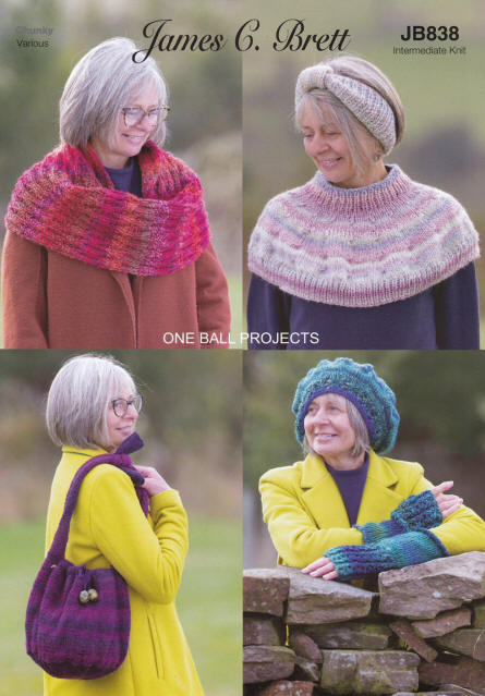 Snood, Neck Warmer, Headband, Bucket Bag, Beret & Fingerless Gloves