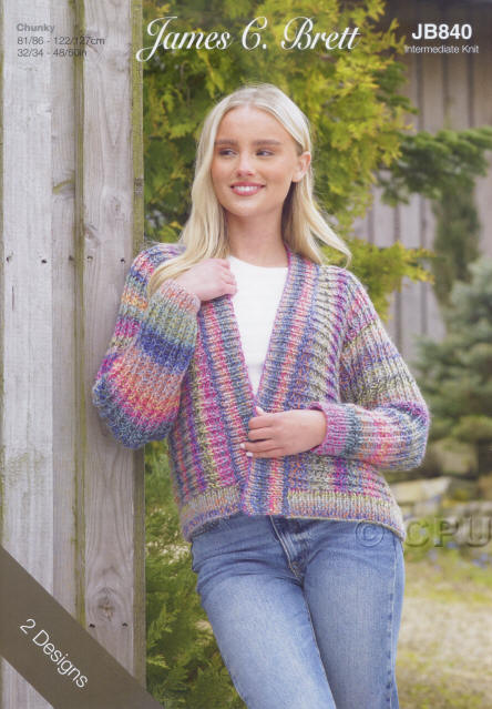 Ladies knitted short cardigan. Colour shown is shade MC112. 