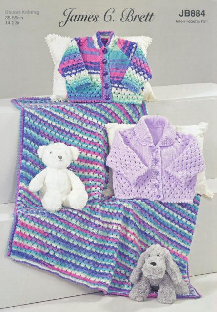James C.Brett Twinkle Prints DK Round Neck Cardigan, James C.Brett Twinkle DK Collared Cardigan and James C.Brett Twinkle Prints DK Blanket