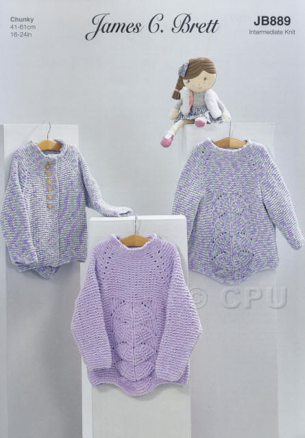 Knitted Sweater and Cardigan - Intermediate Knit - colour shown are B58 and B10