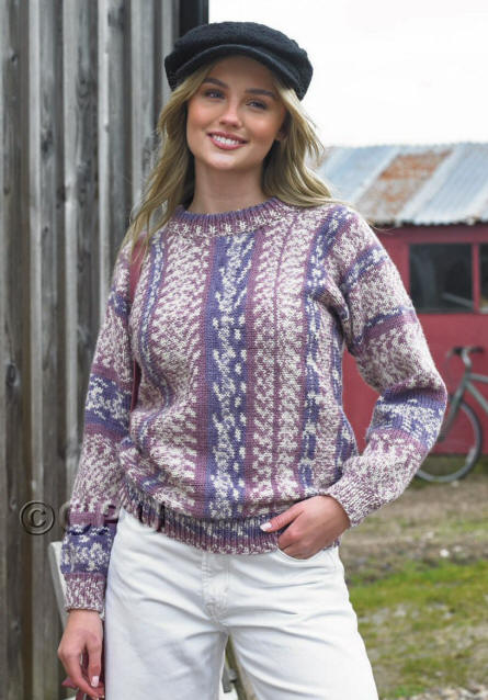 Ladies Sweater in shade A303 (Mauve Mist)