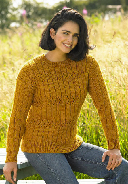 Ladies Sweater in shade AL21 (Mustard)