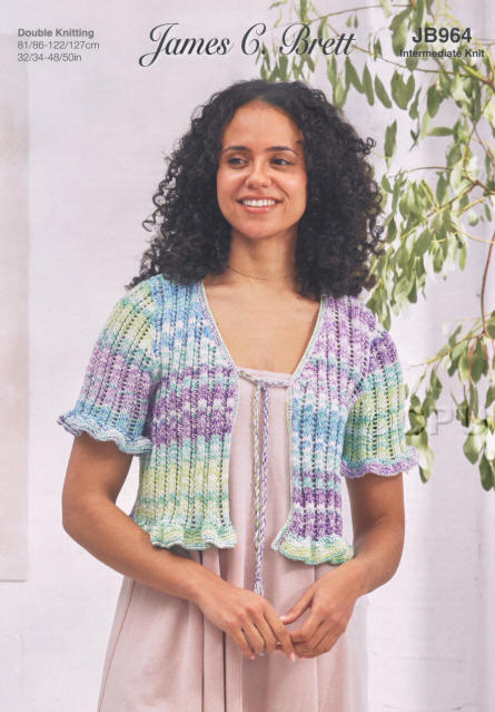 Ladies Short Sleeved Tie Front Cardigan  
