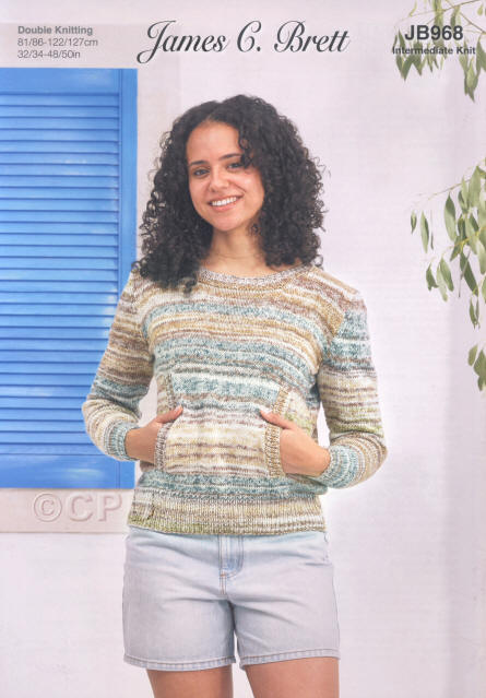 Ladies Long Sleeved Sweater with front pocket