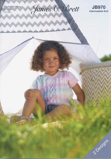 Babies and childrens Sweater in JCB Baby Marble Double Knit BM49. 