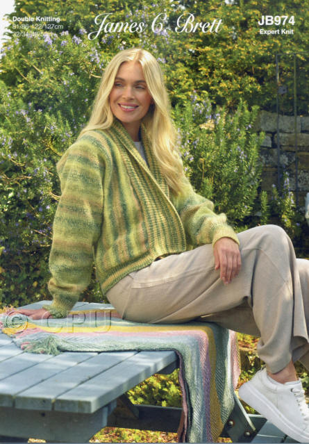 Ladies Jacket in JCB Marble Double Knit MT63. 