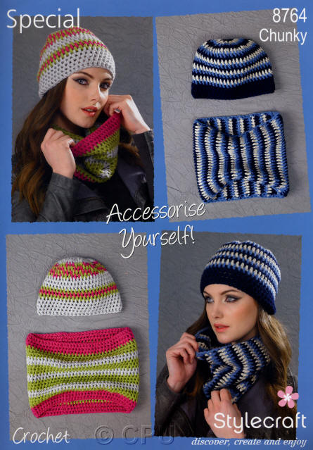 Ladies Crochet Beanie Hat and Cowl