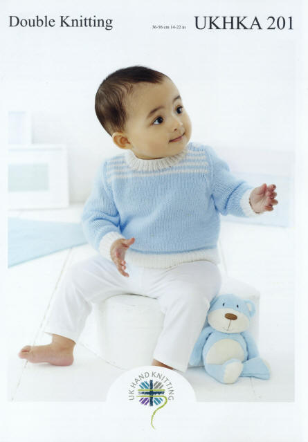 Knitted Sweater in blue and white
