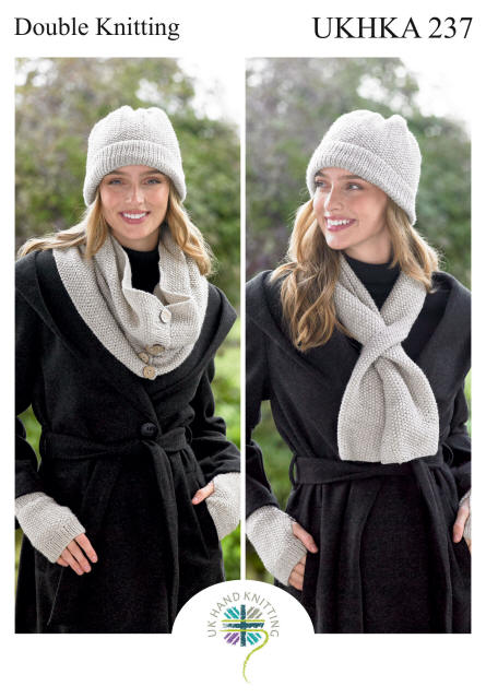 Ladies Scarf, Snood, Hat and Hand Warmers