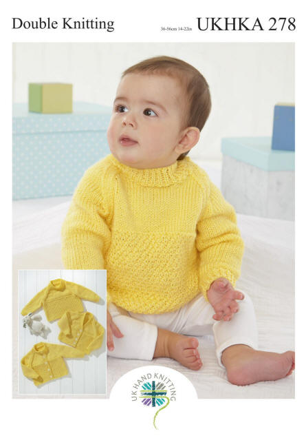 Knitted Baby Cardigan, Sweater and Slipover. 