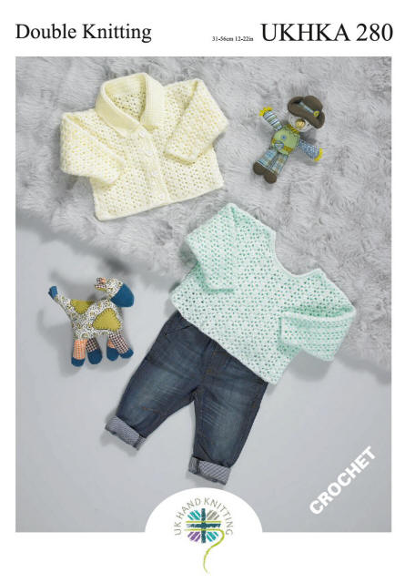 Crochet Long Sleeve Cardigan, Short Sleeve Cardigan and Waistcoat