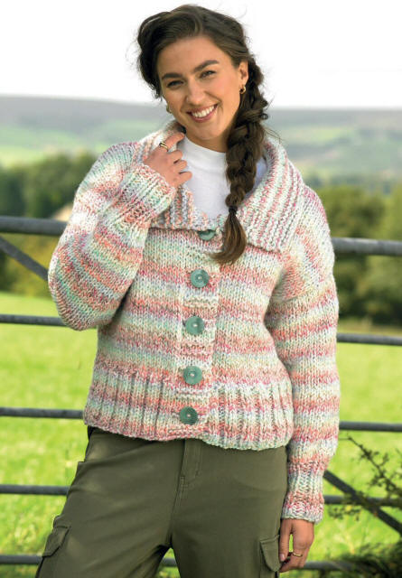 Knitted Ladies Cardigan - Colour shown is Pinnacle (5688) 
