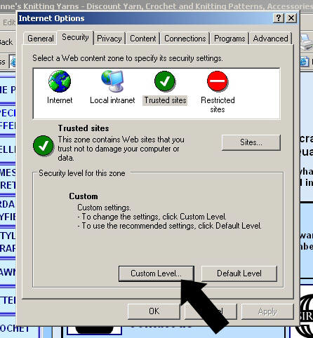 4. Click Custom Level 